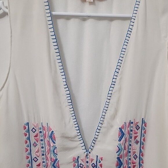 Rococo Sand Paloma White Embroidered Top Size XS b110 - Picture 8 of 11